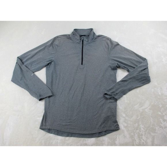 Nike Shirt Mens Small‎ Gray Long Sleeve Swoosh Lightweight 1/4 Zip Running* - Picture 1 of 16
